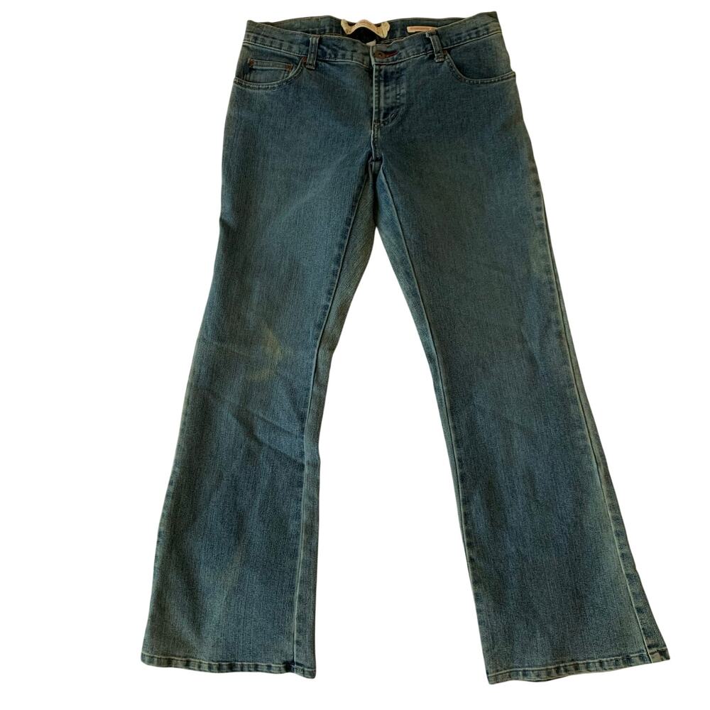 VTG Z Cavaricci Jeans Juniors Sz 9 Y2K Low Rise Bootcut Flare Stretch Denim 2000